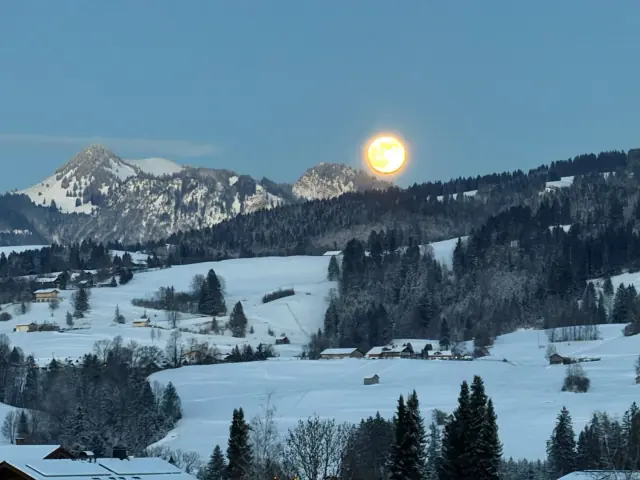 Blick vom Balkon auf die Allgäuer Berge