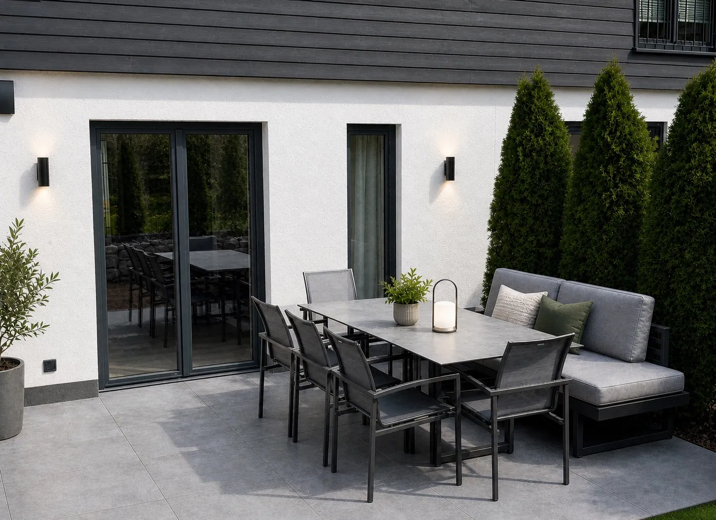 Terrasse mit Lounge & Esstisch
